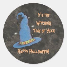 Sticker Rond C'est l'Halloween de l'année en sorcière