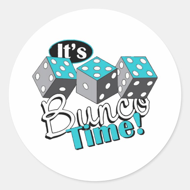 Sticker Rond C'est l'heure de Bunco ! (Devant)