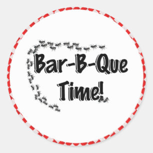 Sticker Rond C'est l'heure du barbecue ! Tissu de table À damie