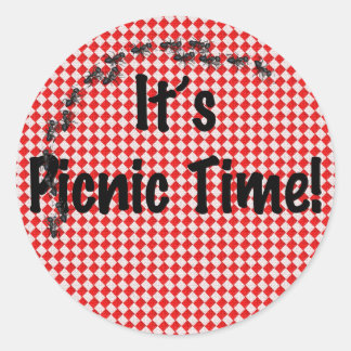 Sticker Rond C'est l'heure du pique-nique ! Tissu de table À da