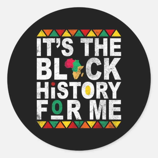 Sticker Rond C'est l'histoire noire pour moi Mois de l'histoire (Devant)