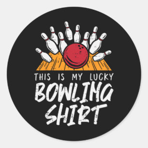 Sticker Rond C'Est Ma Chanceuse Joueuse De Bowling