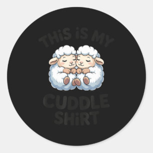 Sticker Rond C'est Ma Chemise Câline Couple De Moutons Mignons 