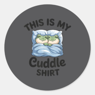Sticker Rond C'est Ma Chemise Câline Drôle Couple Grenouille