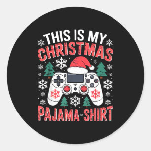 Sticker Rond C'est ma chemise de pyjama de Noël pour hommes et