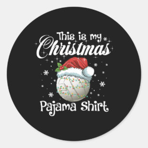 Sticker Rond C'Est Ma Famille De Pajama De Noël