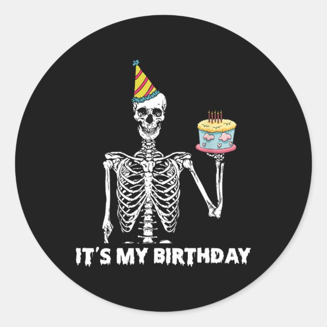 Sticker Rond C'est ma fête d'anniversaire Joyeux anniversaire d (Devant)