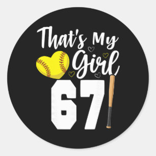 Sticker Rond C'est ma fille numéro #67 Softll numéro 67
