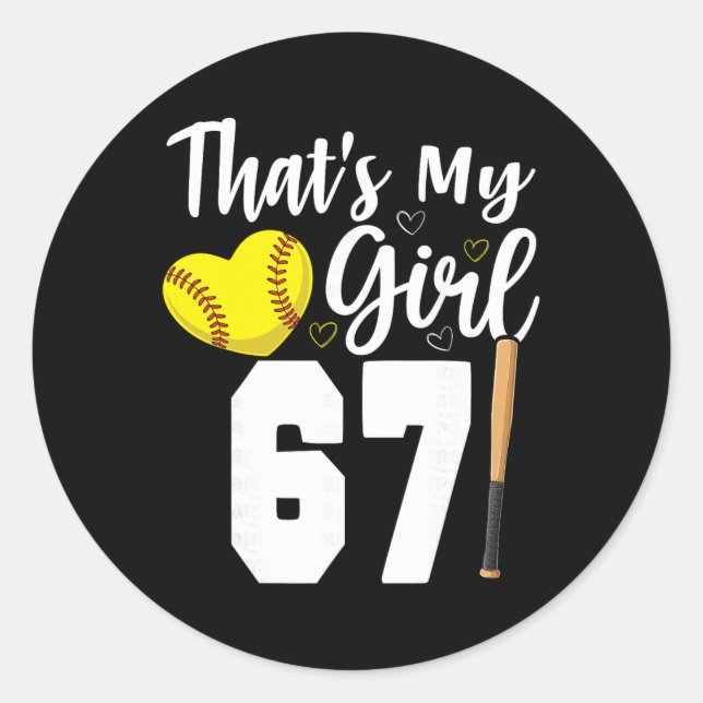 Sticker Rond C'est ma fille numéro #67 Softll numéro 67  (Devant)