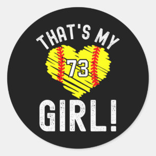Sticker Rond C'est ma fille Vintage numéro #73 Heart Softll Mam
