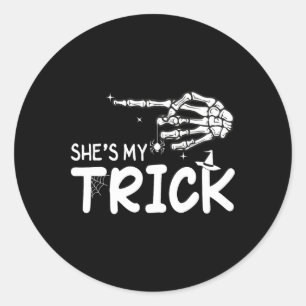 Sticker Rond C'est ma petite cochonne Couples Squelette Hallowe
