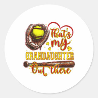 Sticker Rond C'Est Ma Petite-Fille Là-Bas, Grand-Mère De Softba