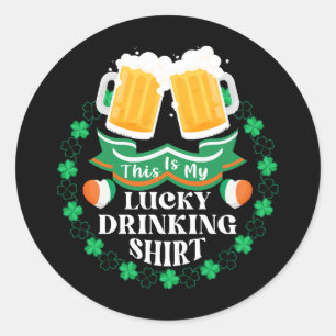 Sticker Rond C'est ma Saint-Patrick de boisson chanceuse de biè