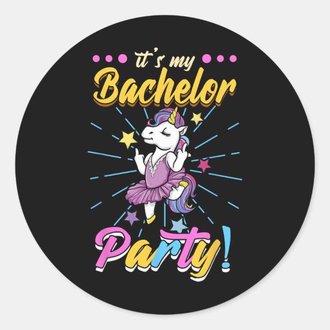Sticker Rond C'est ma soirée de bachelor Enterré de vie de garç (Devant)