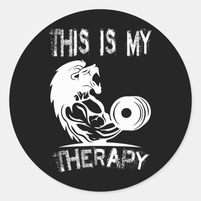 Sticker Rond C'Est Ma Thérapie Bodybuilding Gym (Devant)