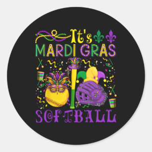 Sticker Rond C'est Mardi Gras Softll Joueur costume d'équipe ma