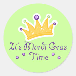 Sticker Rond C'est Mardi Gras Time