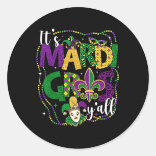 Sticker Rond C'est Mardi Gras Yall Mardi Gras Costume de Masque