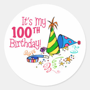 Sticker Rond C'est mon 100th anniversaire (les casquettes de