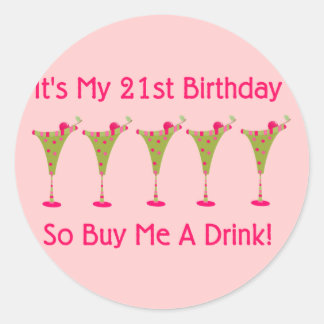 Sticker Rond C'est mon 21e anniversaire
