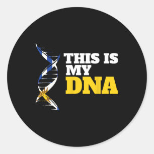 Sticker Rond C'est Mon Adn Fier Patriote Ukrainien Ukraine F