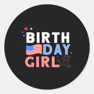 Sticker Rond C'est mon anniversaire 4 juillet design pour les f