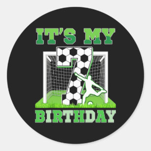 Sticker Rond C'est mon anniversaire de 7 ans garçon drôle 7 ans