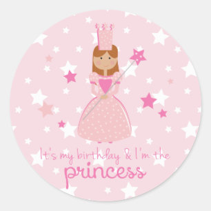 Sticker Rond C'est mon anniversaire et je suis la princesse
