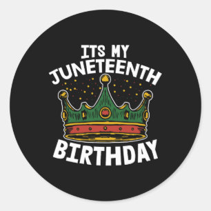 Sticker Rond C'Est Mon Anniversaire JunetDix Melanin Pride Afri