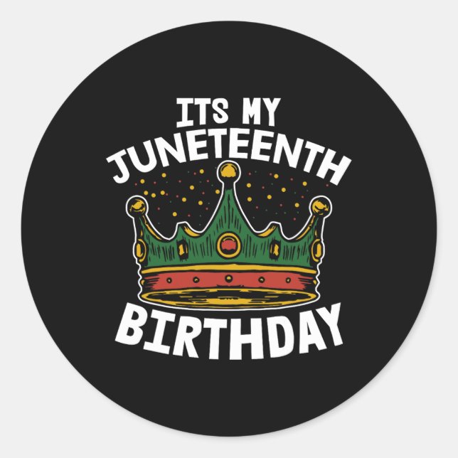 Sticker Rond C'Est Mon Anniversaire JunetDix Melanin Pride Afri (Devant)