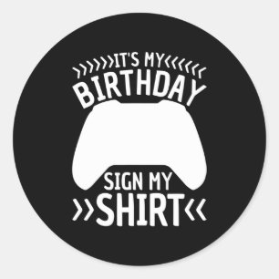Sticker Rond C'est mon anniversaire Signer Mon jeu vidéo Annive