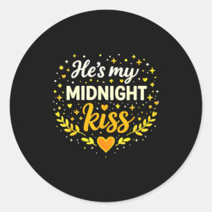 Sticker Rond C'est mon baiser de minuit Citation d'amour romant