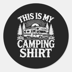 Sticker Rond C'est Mon Camping Drôle Camionneur