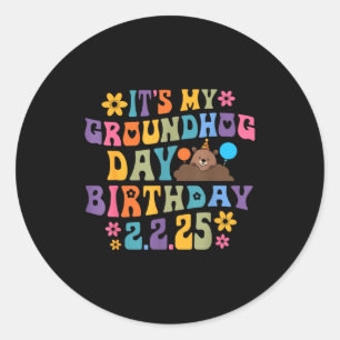 Sticker Rond C'est mon chapeau de fête d'anniversaire de la mar