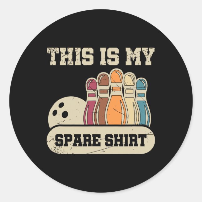 Sticker Rond C'Est Mon Chemise De Secours Bowling Alley Gutter  (Devant)
