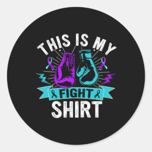 Sticker Rond C'Est Mon Combat Chemise Lutte Contre Le Suicide