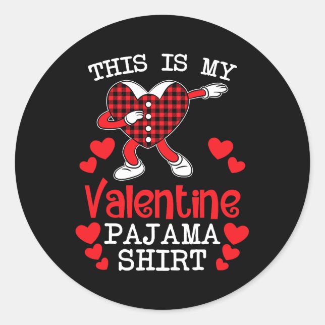 Sticker Rond C'Est Mon Cool Valentin Pajama Valentines Day Pl (Devant)