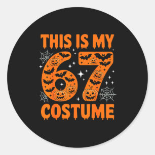 Sticker Rond C'est mon costume 67 6 7 Mème Gen Alpha Halloween