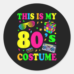 Sticker Rond C'est mon costume 80s 90s Party
