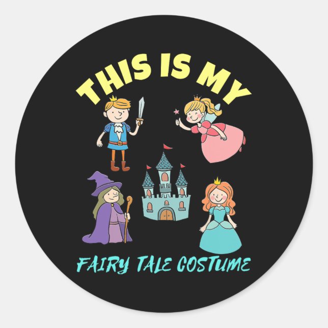 Sticker Rond C'Est Mon Costume De Conte De Fée Halloween (Devant)
