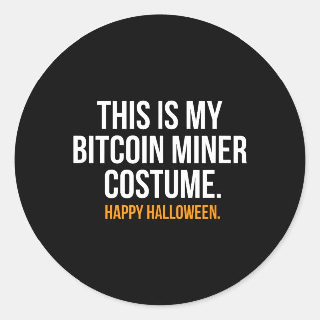 Sticker Rond C'est mon costume de mineur Funny Halloween (Devant)