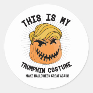 Sticker Rond C'est mon costume de Trumpkin - Rendez Halloween g
