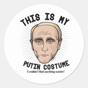 Sticker Rond C'est mon costume de Vladimir Poutine - Je n'ai pa
