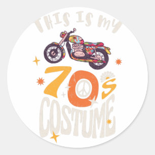 Sticker Rond C'est mon costume des années 70 effet Grunge