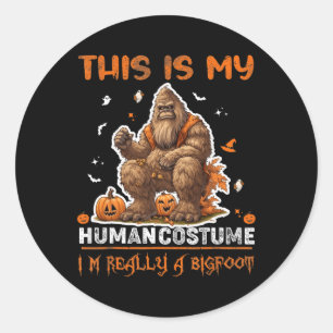 Sticker Rond C'est mon costume humain Funny Halloween Costume M