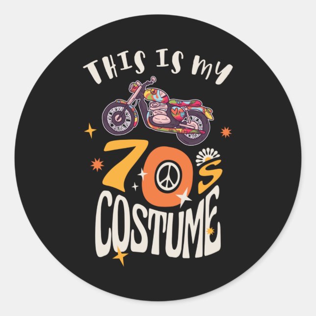 Sticker Rond C'est mon costume les années 70 (Devant)