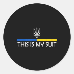 Sticker Rond C'est Mon Costume Soutien Zelensky Ukrainien Souti
