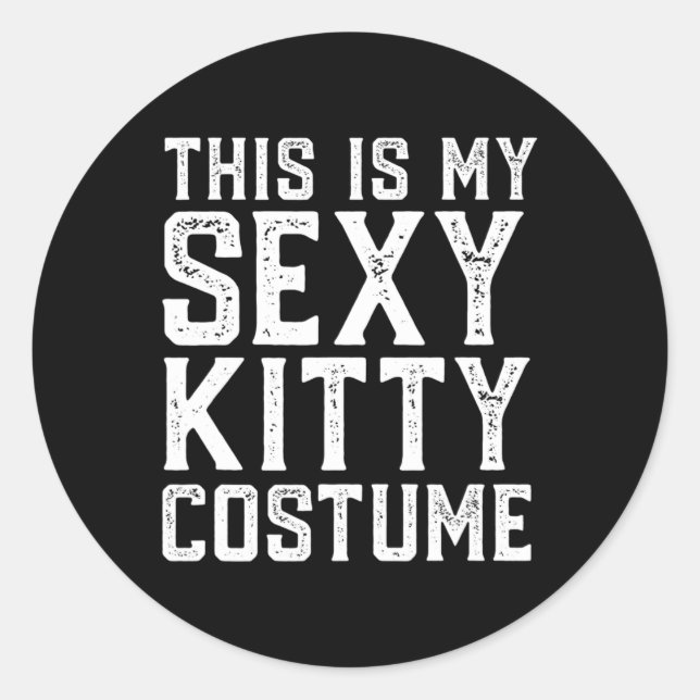 Sticker Rond C'Est Mon Costume Y Kitty Fun Easy Halloween Chat (Devant)