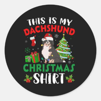 Sticker Rond c'est mon dachshund noël