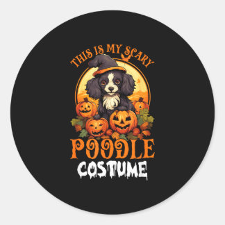 Sticker Rond C'est mon déguisement de caniche effrayant